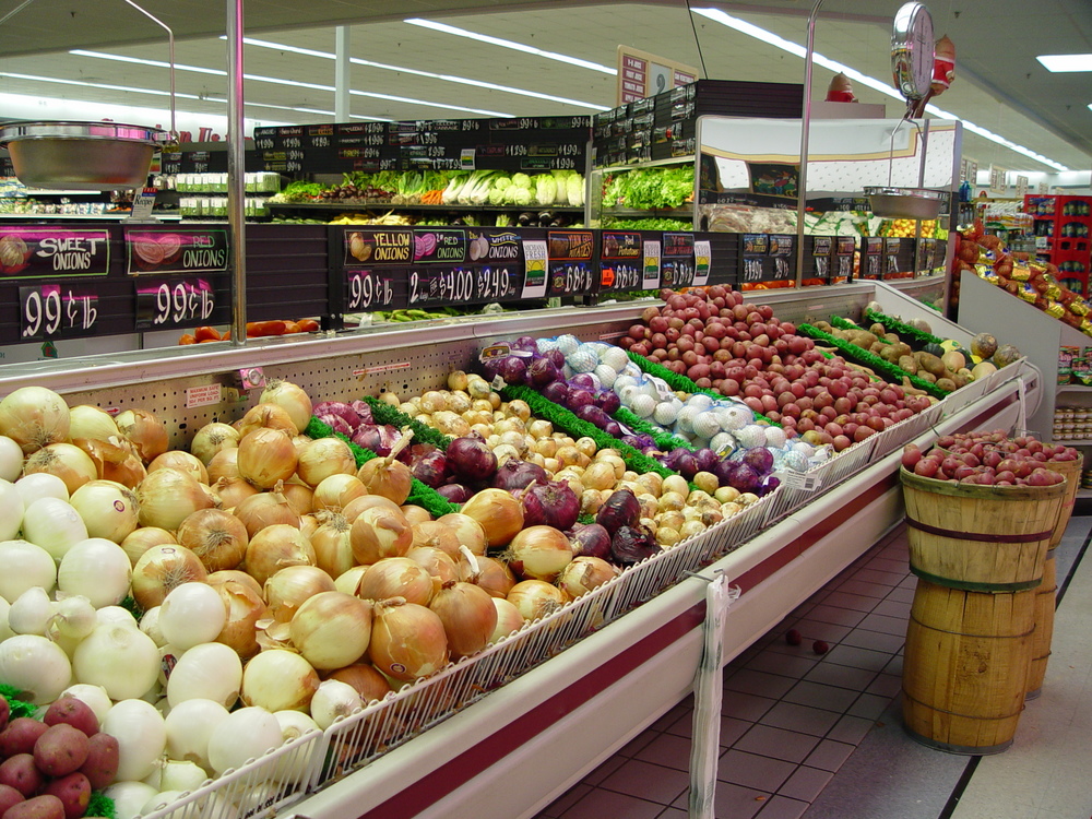 Supermarket a supermarket with vegetables